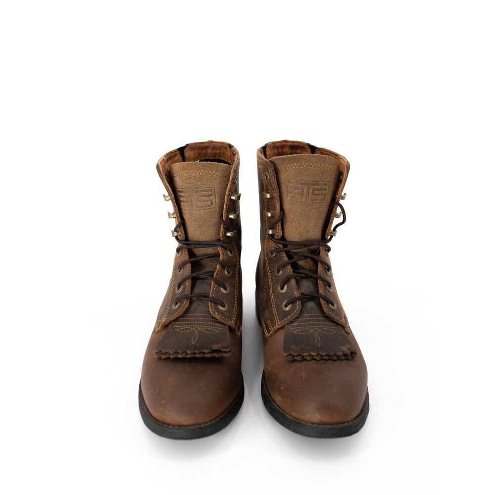 Ariat Womens 7.5 Heritage Lacer Boots Round Toe 6" Shaft Lace Up Leather Riding